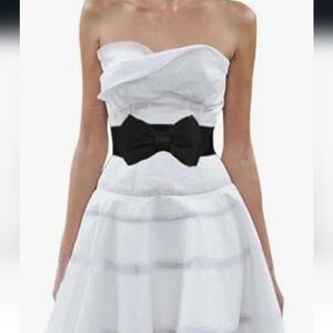 Women Cute Bow,Wide Elastic Waist Belt - Adorable Dress Accessory